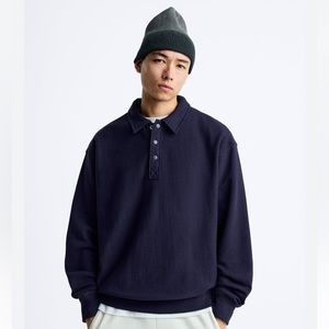 NWT zara navy polo sweatshirt